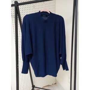 Ralph Lauren Navy Modal Silk Jersey Pullover Mock Neck Dolman Sweater 3XL XXXL